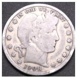 1908 D BARBER HALF DOLLAR G