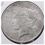 1928 S PEACE DOLLAR VF DETALS