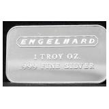 VINTAGE ENGELHARD 1 OZ .999 SILVER BAR