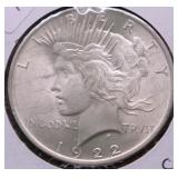 1922 CHOICE BU PEACE DOLLAR