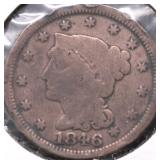 1846 LARGE CENT VG