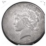 1922 S PEACE DOLLAR VF
