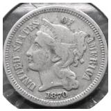 1870 3 CENT PIECE VF
