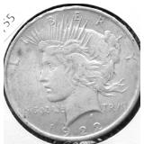 1922 PEACE DOLLAR XF