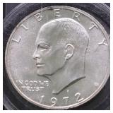 1972 S SILVER IKE DOLLAR GEM