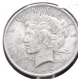 1922 PEACE DOLLAR XF