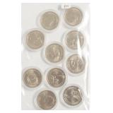 10 GEM PRESIDENT DOLLARS