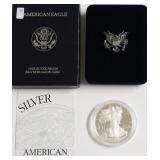 1996 PROOF SILVER EAGE W BOX PAPERS