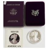 1987 PROOF SILVER EAGLE W BOX PAPERS