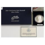 PROOF CHIEF JUSTICE SILVER DOLLAR W BOX PAPERS