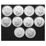 10 40 % SILVER HALF DOLLARS
