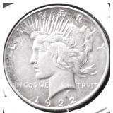 1922 D PEACE DOLLLAR VF
