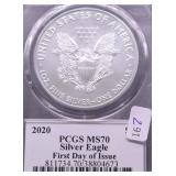 2020 PCGS MS70 SILVER EAGLE