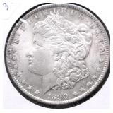 1890 MORGAN DOLLAR AU