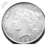 1922 D PEACE DOLLAR AU