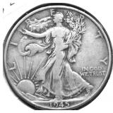 1945 WALKING HALF DOLLAR XF
