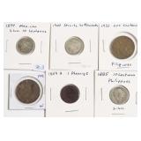 6 MISC FOREIGN COINS