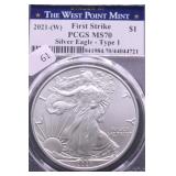 2021 W PCGS MS70 SILVER EAGLE