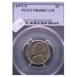 1971 S PCGS PF68DC JEFFERSON NICKEL