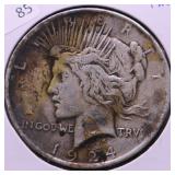1924 PEACE DOLLAR XF