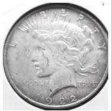 1922 D PEACE DOLLAR VF