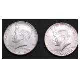 TWO 1964 KENNEDY HALF DOLLARS