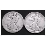 TWO WALKING HALF DOLLARS