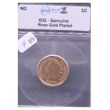 GOLD PLATED INDIAN HEAD CENT