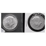 TWO 1964 KENNEDY HALF DOLLARS