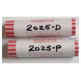 2025 P AND D UNCIRCULATED BANK PENNY ROLLS