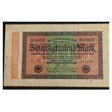 1923 GERMAN 20000 MARKS AU