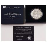 US ARMY SILVER MEDAL W BOX PAPERS