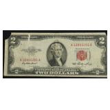 TWO DOLLAR US LEGAL TENDER VF CORNER TEAR