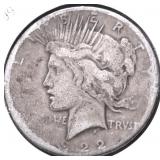 1922 S PEACE DOLLAR VG