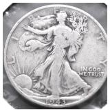 1943 WALKING HALF DOLLAR VF