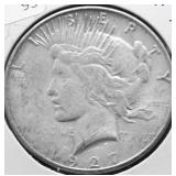 1927 S PEACE DOLLAR VF