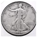 1937 WALKING HALF DOLLAR VF