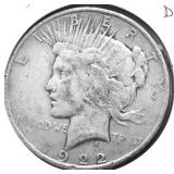 1922 D PEACE DOLLAR VF