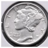 1942 CHOICE BU MERCURY DIME