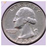 1958 BU WASHINGTON QUARTER