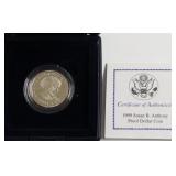 1999 PROOF SBA DOLLAR W BOX PAPERS