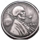 NON SILVER HOBO  SKULL PENNY