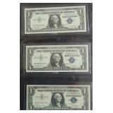 3 GEM BU SILVER CERTIFICATES