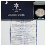 PROOF SALT LAKE OLYMPIC SILVER DOLLAR  WBOX PAPERS