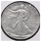 1945 WALKING HALF DOLLAR AU