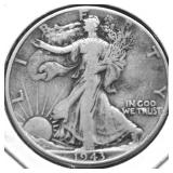 1943 WALKING HALF DOLLAR XF