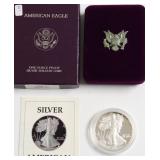 1987 PROOF SILVER EAGLE W BOX PAPERS