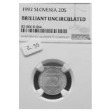 1992 SLOVENIA 20 S NGC GEM BU