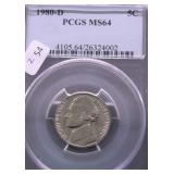 1980 D PCGS MS64 JEFFERSON NICKEL
