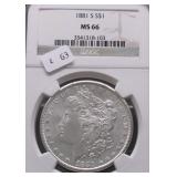 1881 S NGC MS66 MORGAN DOLLAR
